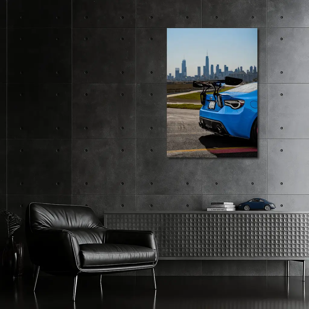 Subaru BRZ Blue City Skyline Track – Wall Art