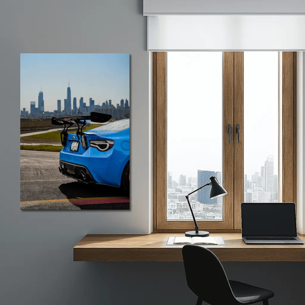 Subaru BRZ Blue City Skyline Track – Wall Art