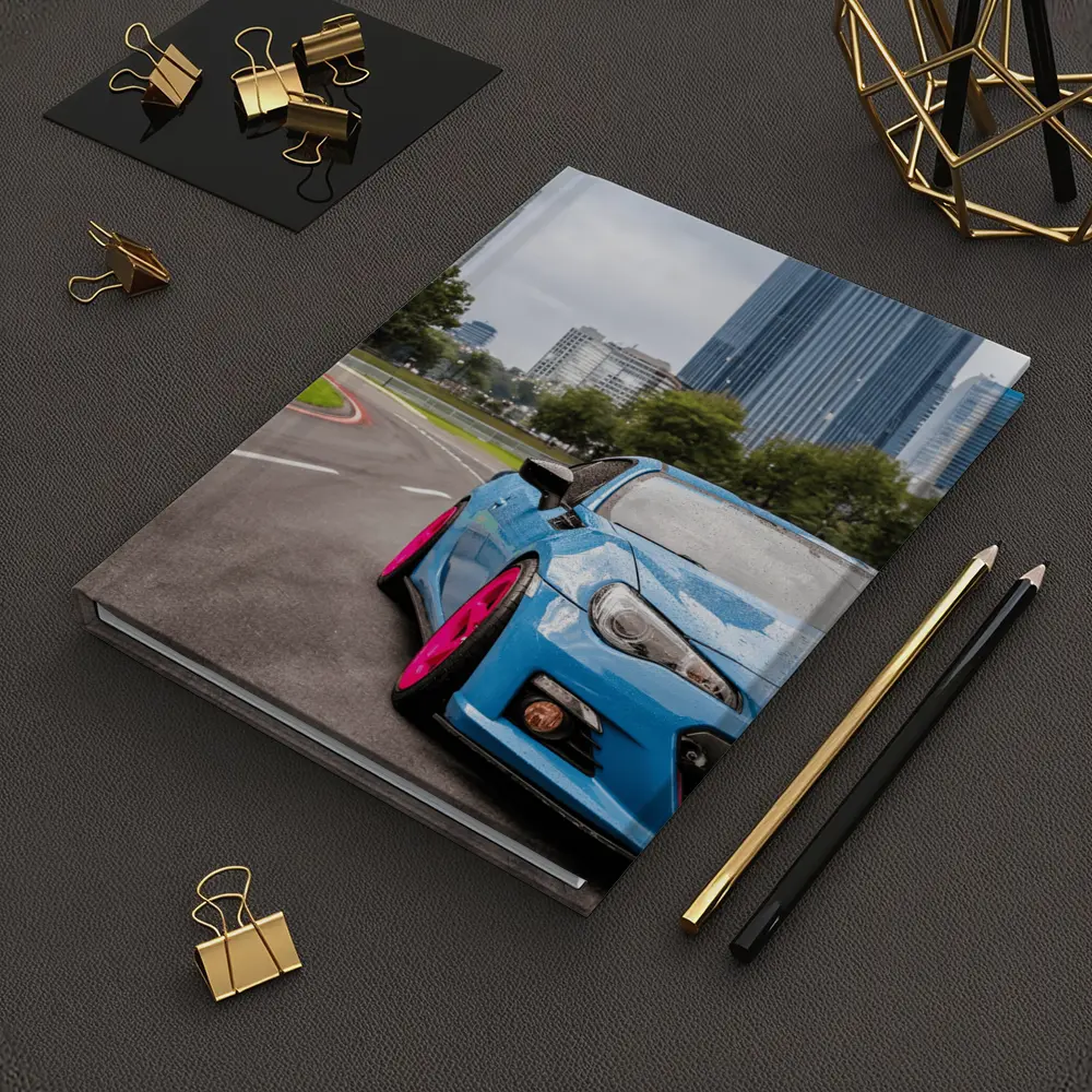 Subaru BRZ Blue Pink Wheels City Street – Notebooks
