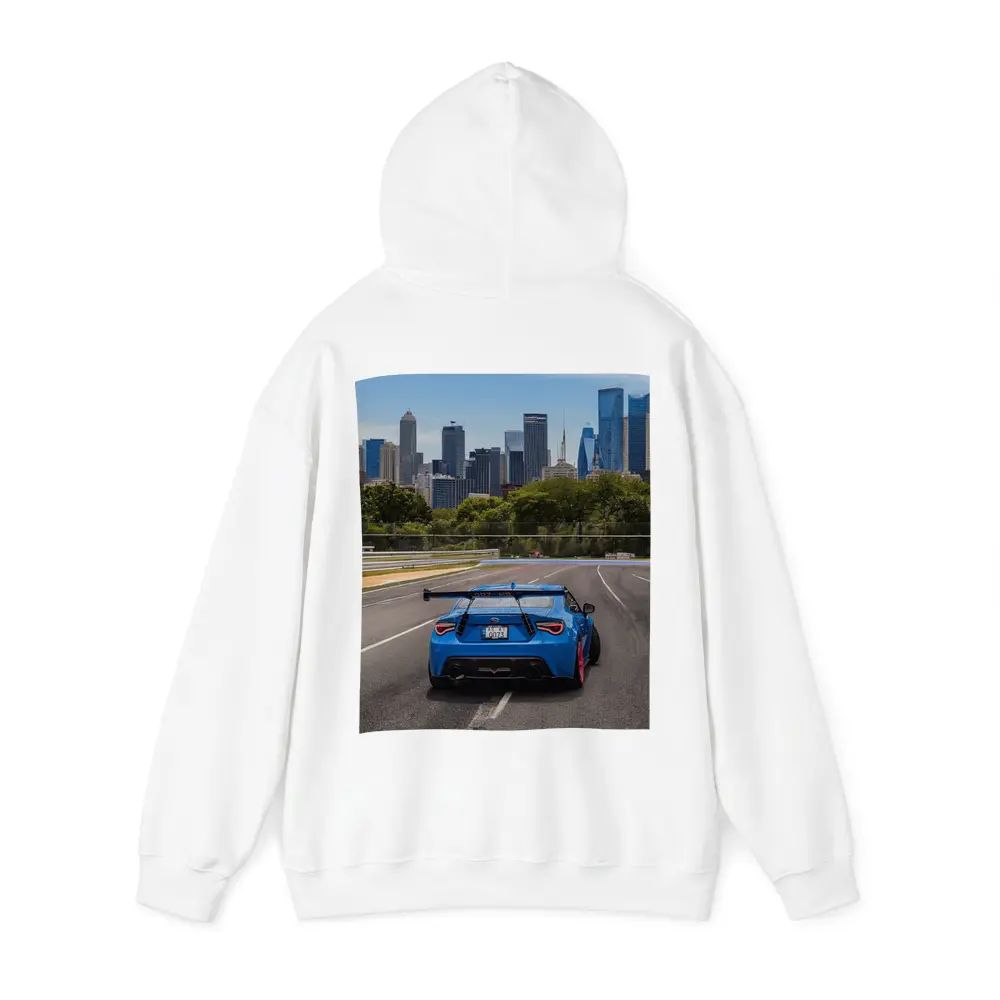 Blue Subaru BRZ on City Track – Hoodies