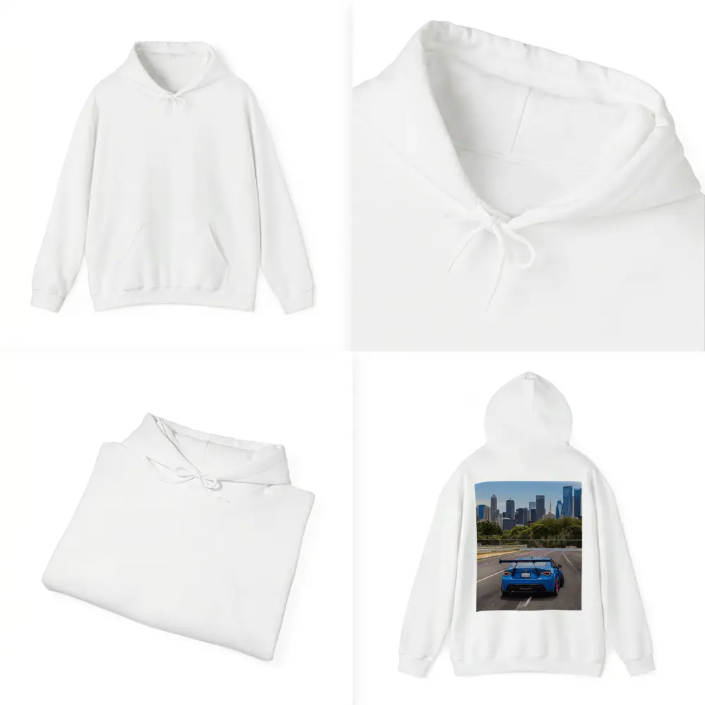 Blue Subaru BRZ on City Track – Hoodies