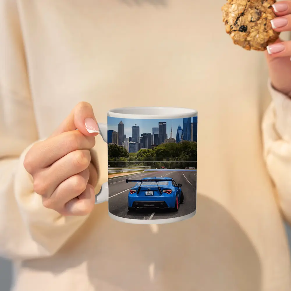 Blue Subaru BRZ on City Track – Mugs