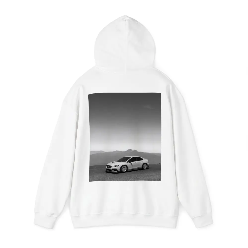 Subaru WRX Black White Mountain Backdrop – Hoodies