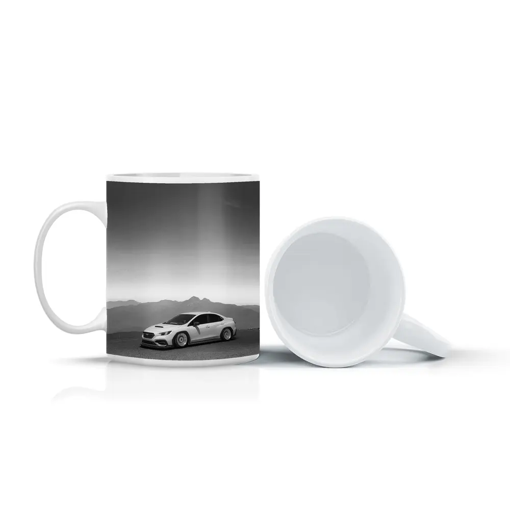 Subaru WRX Black White Mountain Backdrop – Mugs