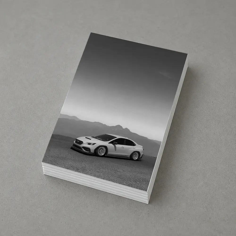 Subaru WRX Black White Mountain Backdrop – Postcards