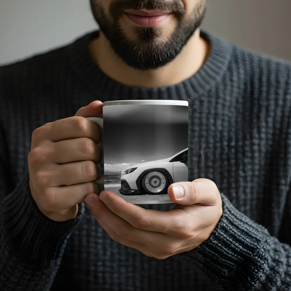 Subaru BRZ Stance Black White Sky – Mugs
