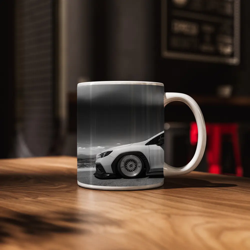 Subaru BRZ Stance Black White Sky – Mugs