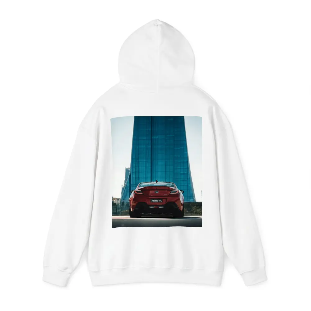 Subaru BRZ Red Rear Glass Building – Hoodies