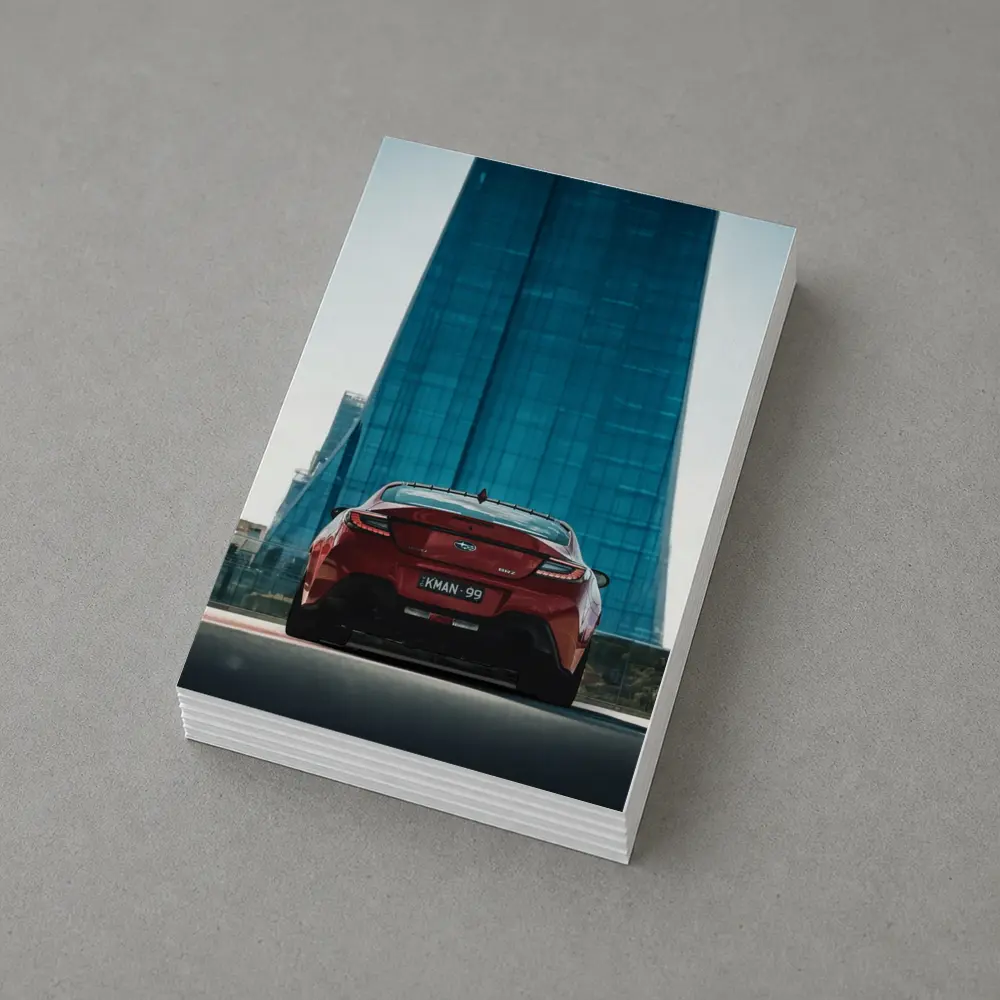 Subaru BRZ Red Rear Glass Building – Postcards