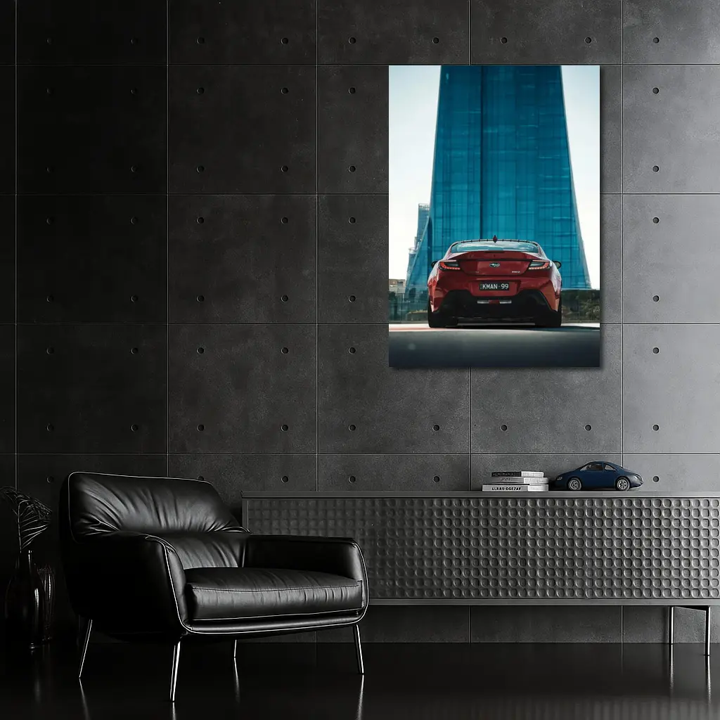 Subaru BRZ Red Rear Glass Building – Wall Art