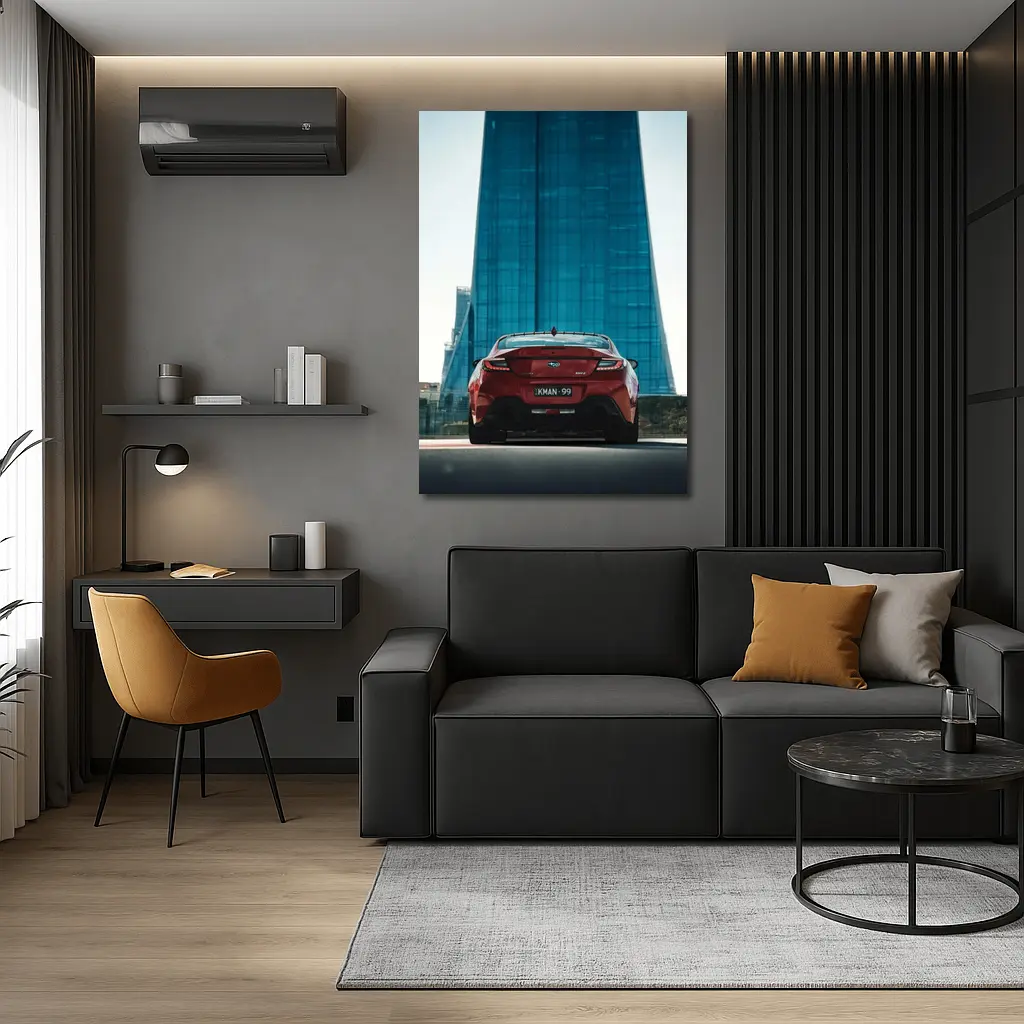 Subaru BRZ Red Rear Glass Building – Wall Art