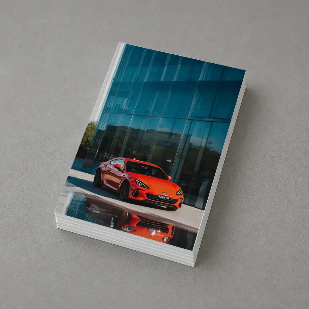 Subaru BRZ Red Sports Car Glass Building – Postcards