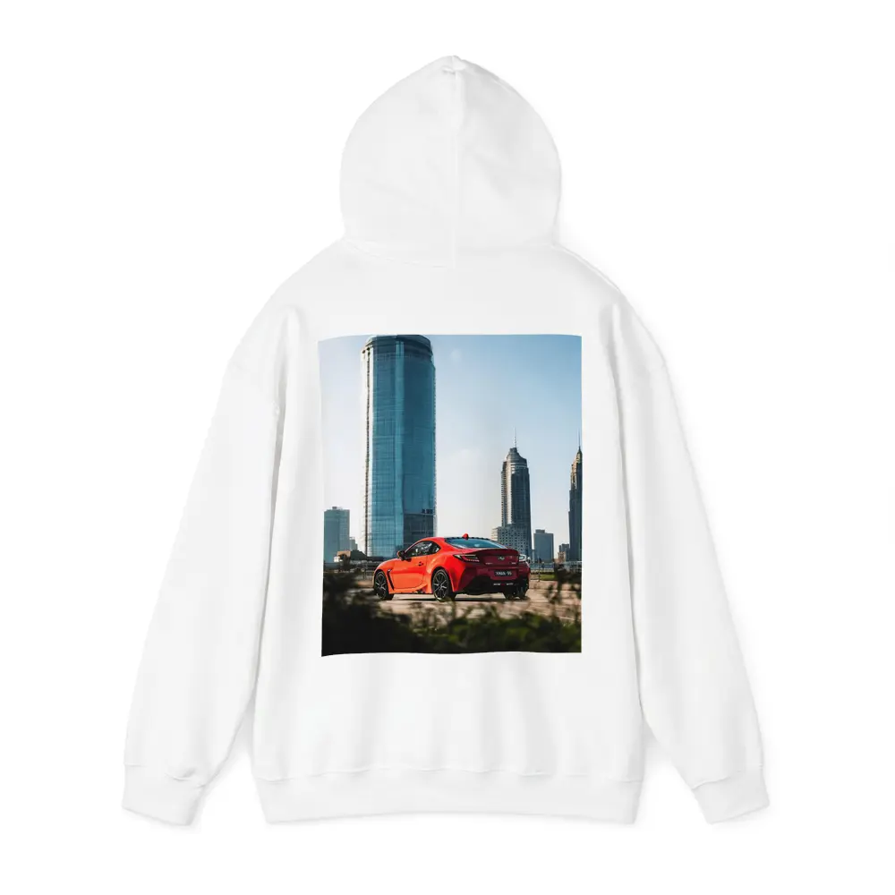 Subaru BRZ Red Sports Car City Skyline – Hoodies