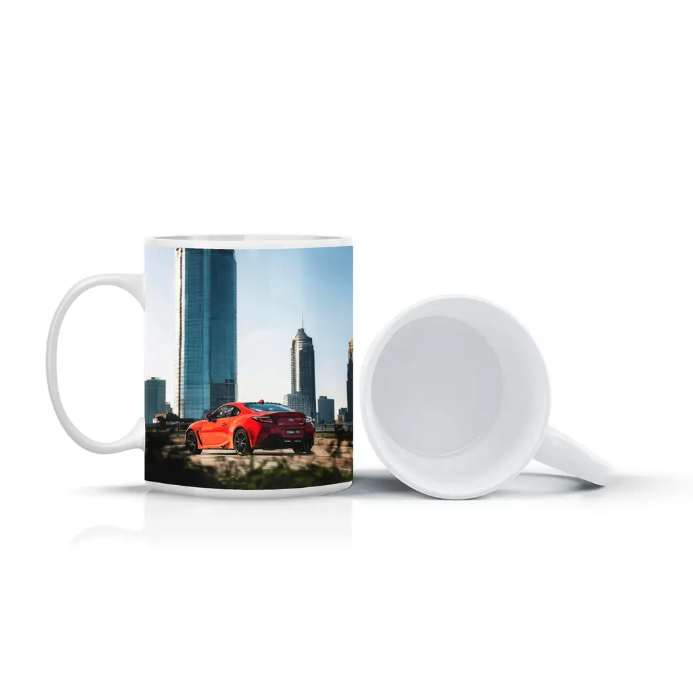 Subaru BRZ Red Sports Car City Skyline – Mugs