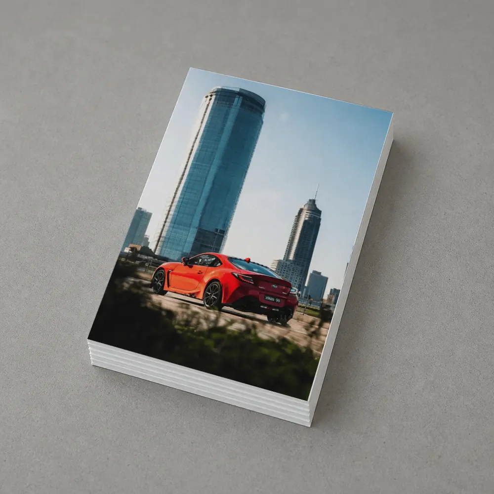 Subaru BRZ Red Sports Car City Skyline – Postcards