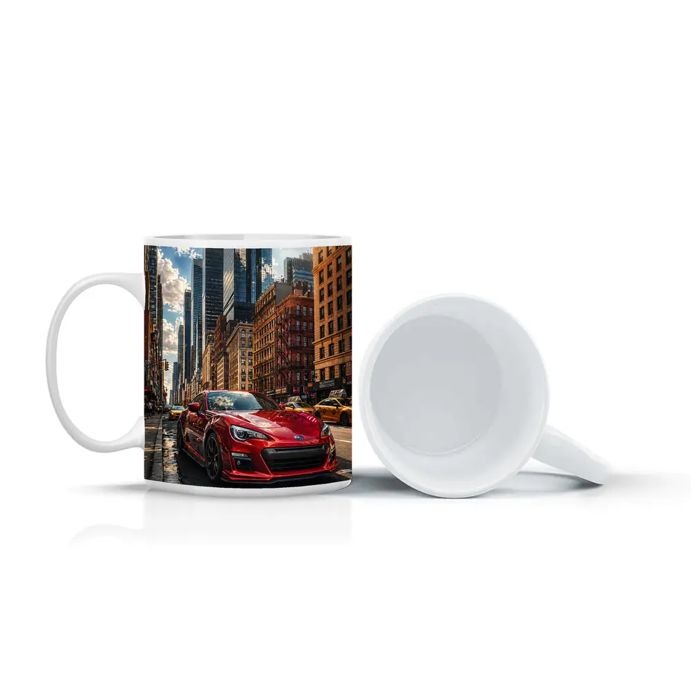 Subaru BRZ Red Sports Car New York City – Mugs