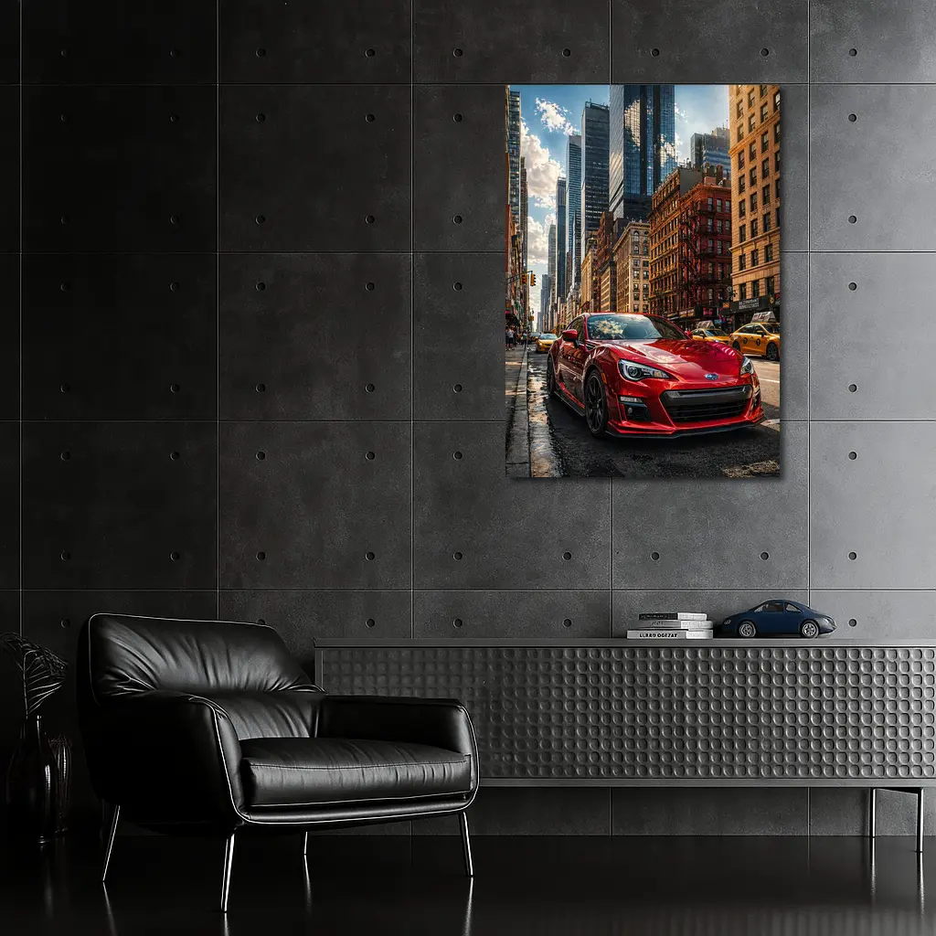 Subaru BRZ Red Sports Car New York City – Wall Art