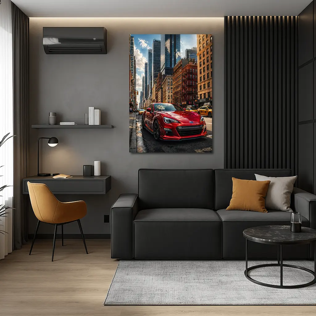 Subaru BRZ Red Sports Car New York City – Wall Art