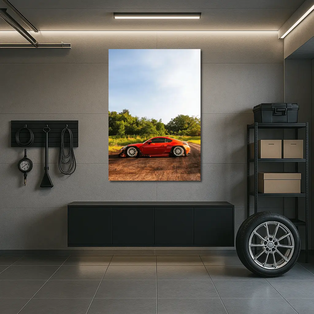 Subaru BRZ Red Wide Body Country Road – Wall Art