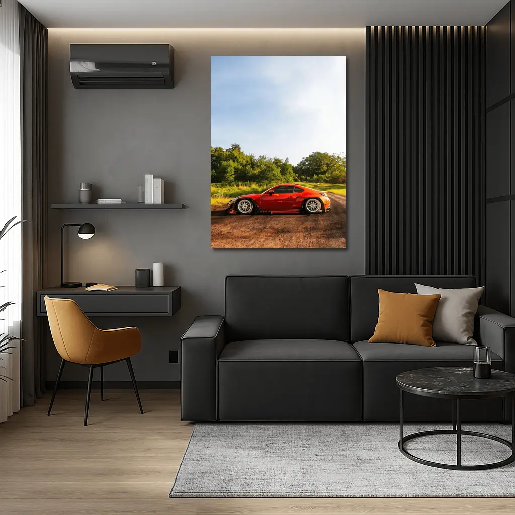 Subaru BRZ Red Wide Body Country Road – Wall Art