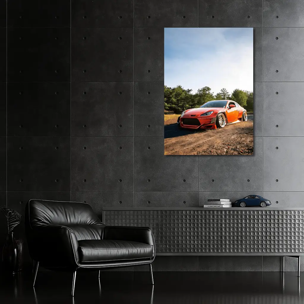 Red Subaru BRZ Wide Body Dirt Road – Wall Art