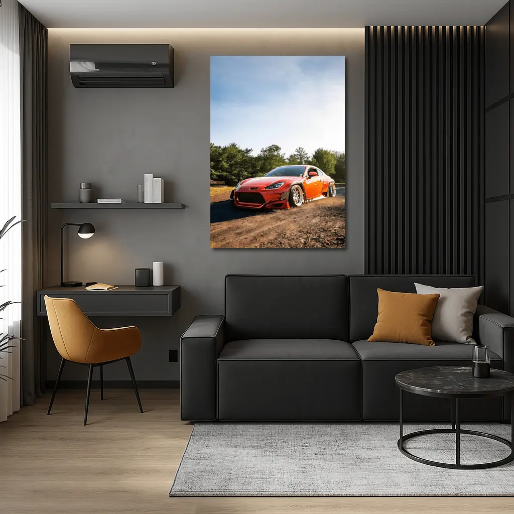 Red Subaru BRZ Wide Body Dirt Road – Wall Art