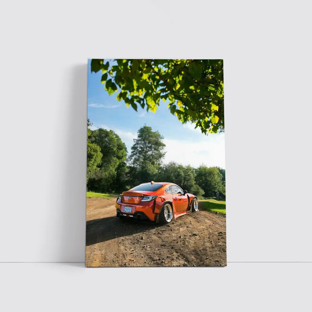 Subaru BRZ Orange Stance Build Dirt Road – Wall Art