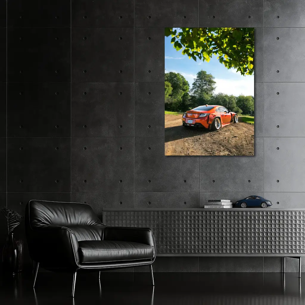 Subaru BRZ Orange Stance Build Dirt Road – Wall Art
