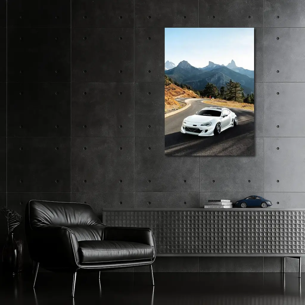 Toyota GT86 White Widebody Mountain Road – Wall Art
