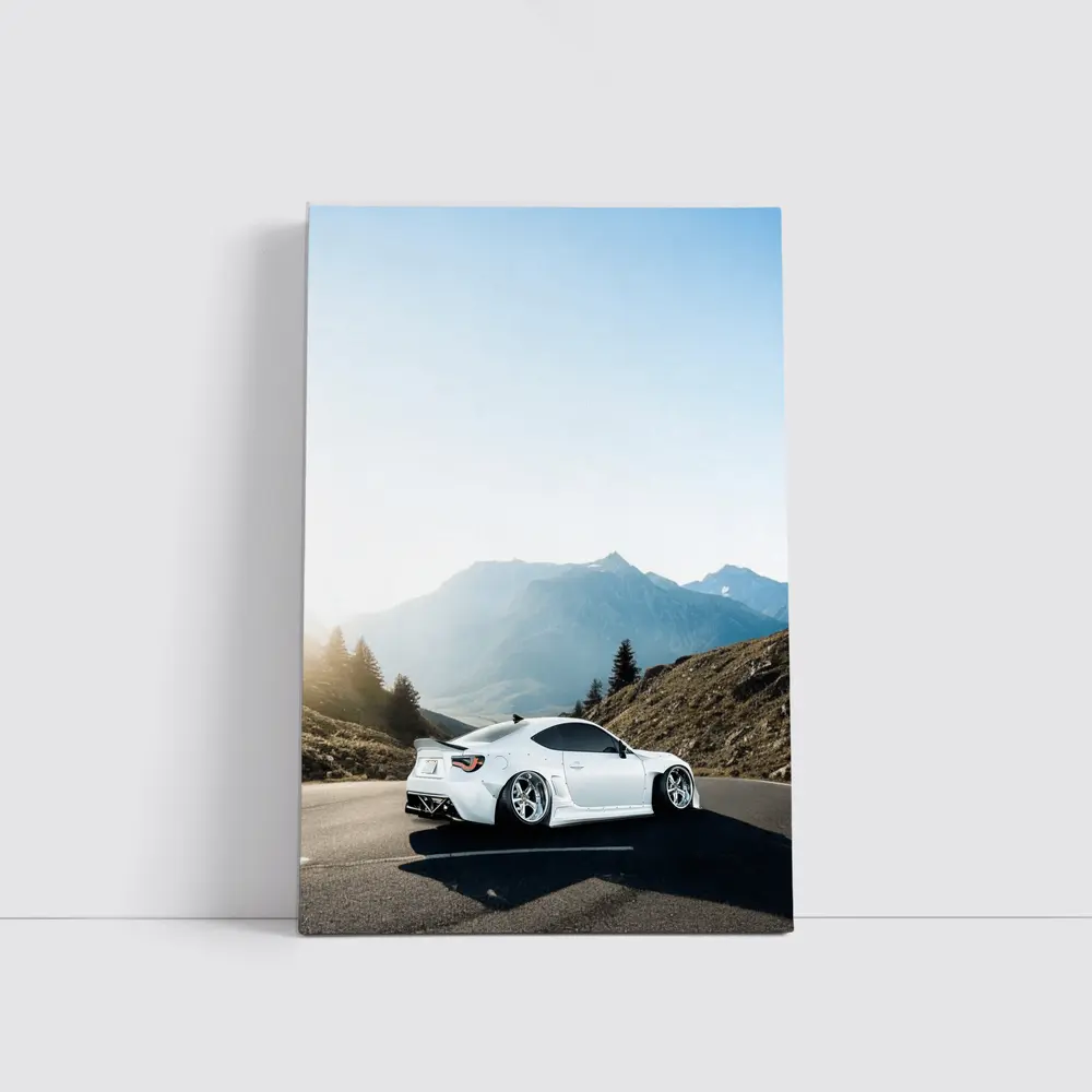 Subaru BRZ White Coupe Mountain Road – Wall Art
