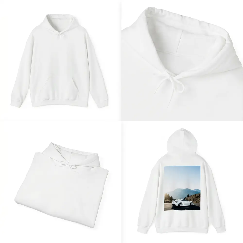 Subaru BRZ White Coupe Mountain Road – Hoodies