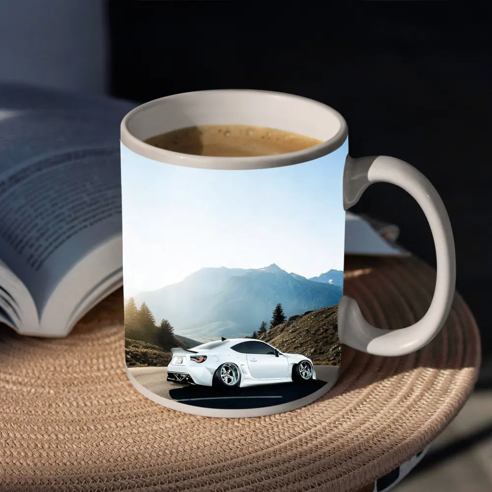 Subaru BRZ White Coupe Mountain Road – Mugs