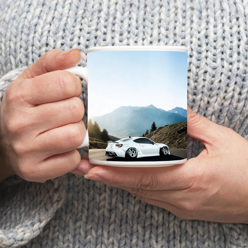 Subaru BRZ White Coupe Mountain Road – Mugs