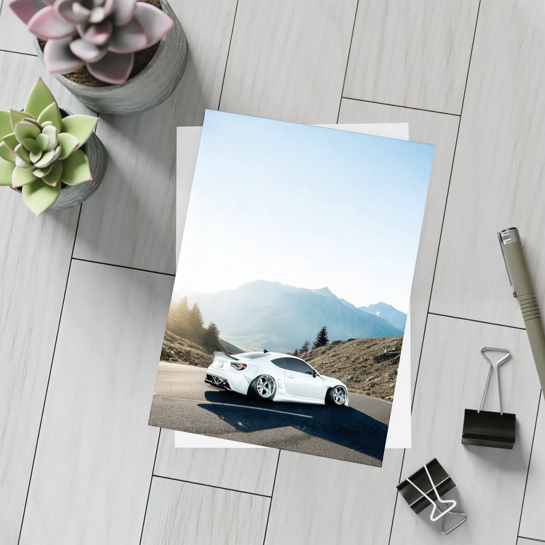 Subaru BRZ White Coupe Mountain Road – Postcards
