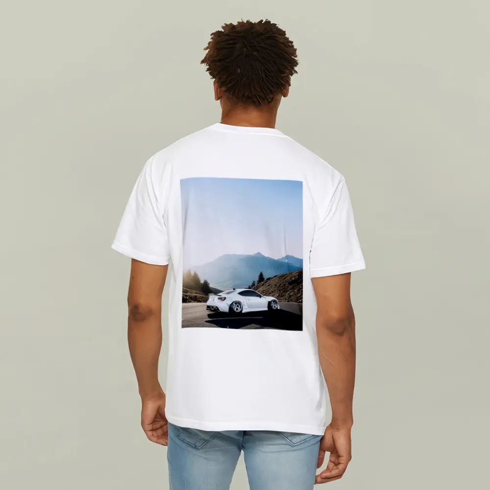 Subaru BRZ White Coupe Mountain Road – T-Shirts