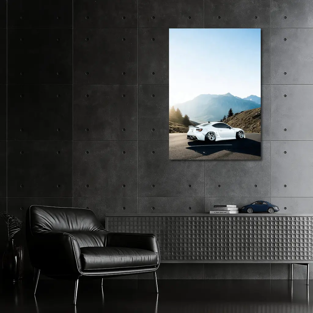 Subaru BRZ White Coupe Mountain Road – Wall Art