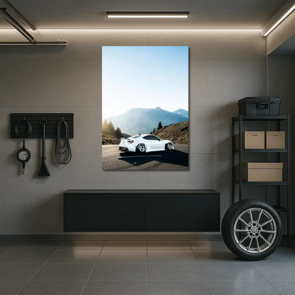 Subaru BRZ White Coupe Mountain Road – Wall Art