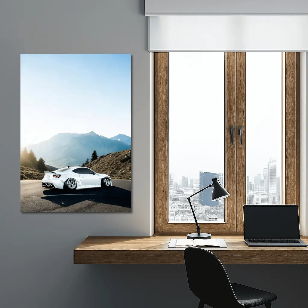 Subaru BRZ White Coupe Mountain Road – Wall Art