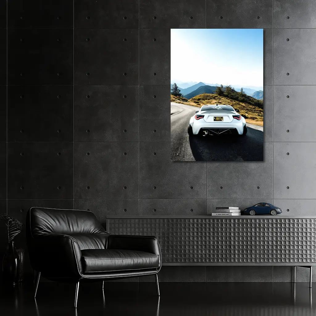 Subaru BRZ White Mountain Road Drive – Wall Art
