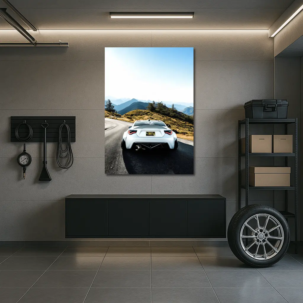 Subaru BRZ White Mountain Road Drive – Wall Art