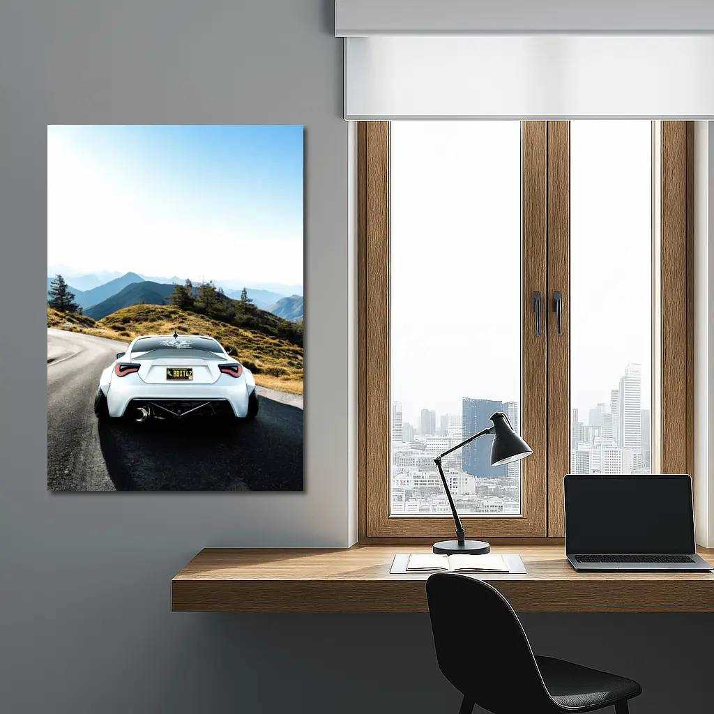 Subaru BRZ White Mountain Road Drive – Wall Art