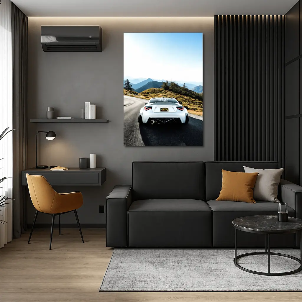 Subaru BRZ White Mountain Road Drive – Wall Art