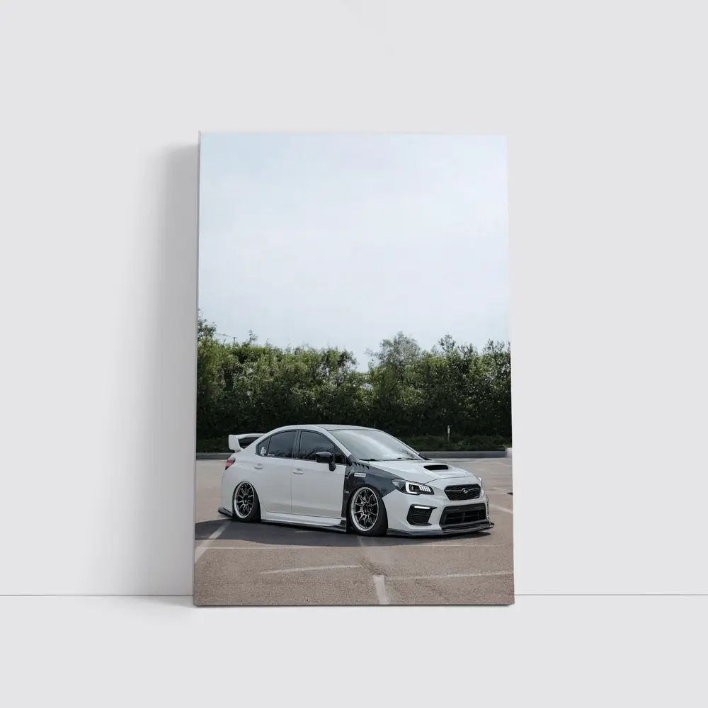 Subaru WRX STI Slammed White Parking Lot – Wall Art