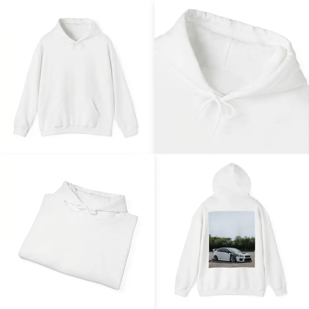 Subaru WRX STI Slammed White Parking Lot – Hoodies