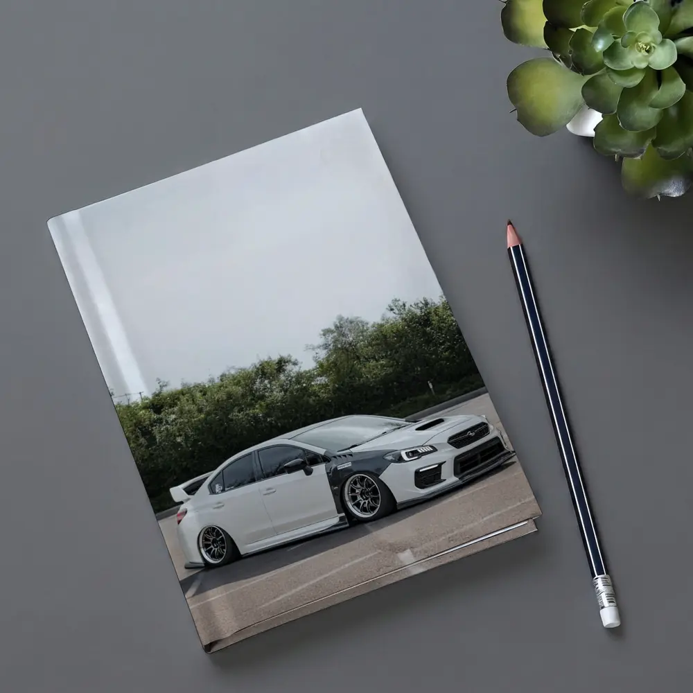 Subaru WRX STI Slammed White Parking Lot – Notebooks