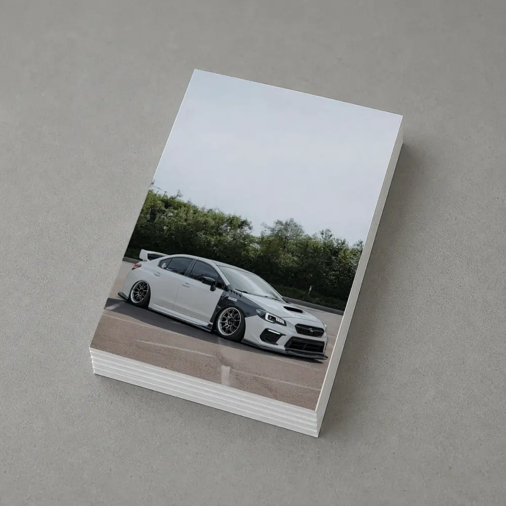 Subaru WRX STI Slammed White Parking Lot – Postcards