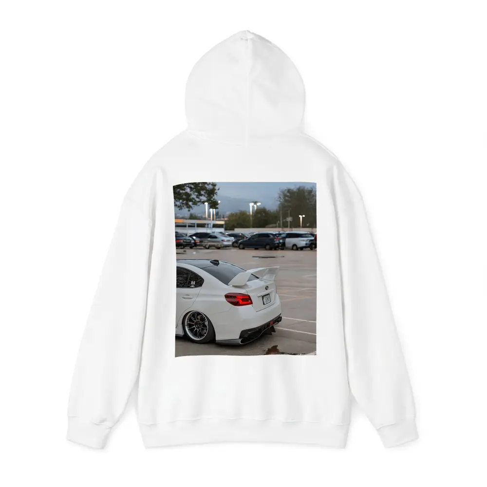 Subaru WRX White Stance Parking Lot Night – Hoodies
