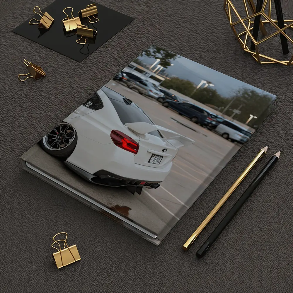 Subaru WRX White Stance Parking Lot Night – Notebooks