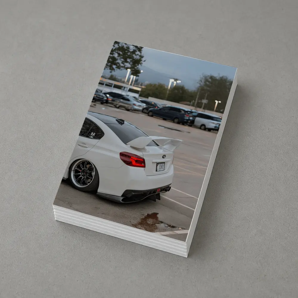 Subaru WRX White Stance Parking Lot Night – Postcards