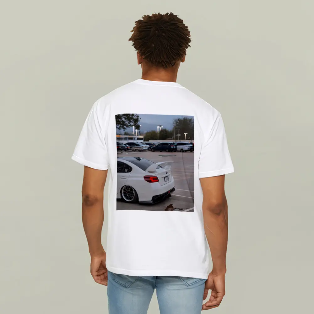 Subaru WRX White Stance Parking Lot Night – T-Shirts